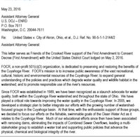 FOCR  sends letter to the US Justice Department